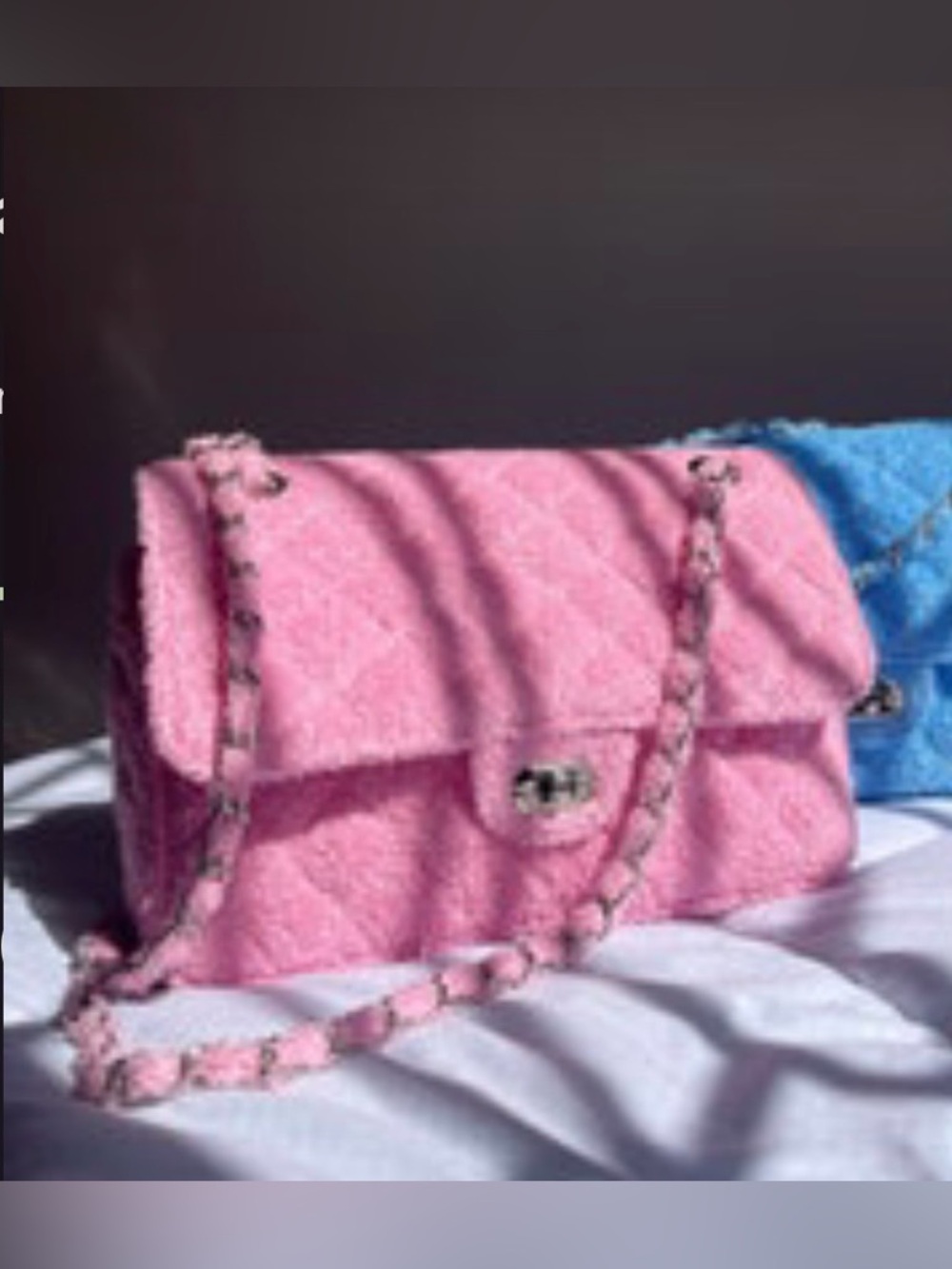 Murakchi - Terry Quilted Pink Shoulder Bag (hand-made in Morocco) 🇲🇦